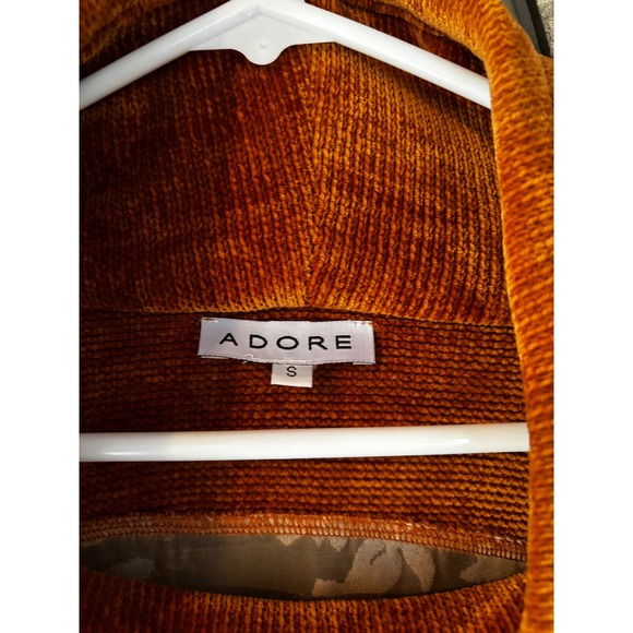 Adore Women Burnt Orange Corduroy Floral Mesh Cowl Neck Poncho Top Small Boho - Picture 2 of 8